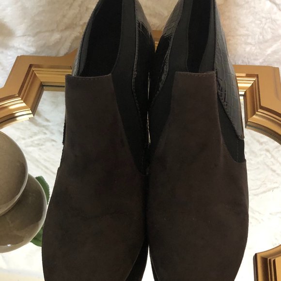 Cato Shoes Cato Brown And Black Ankle Boot With Heel Poshmark